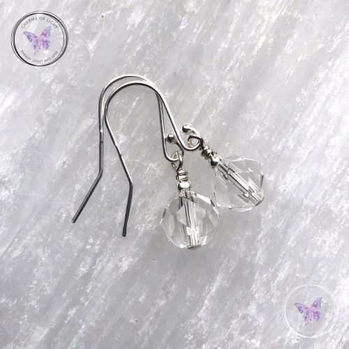 Clear Quartz Facet Earrings